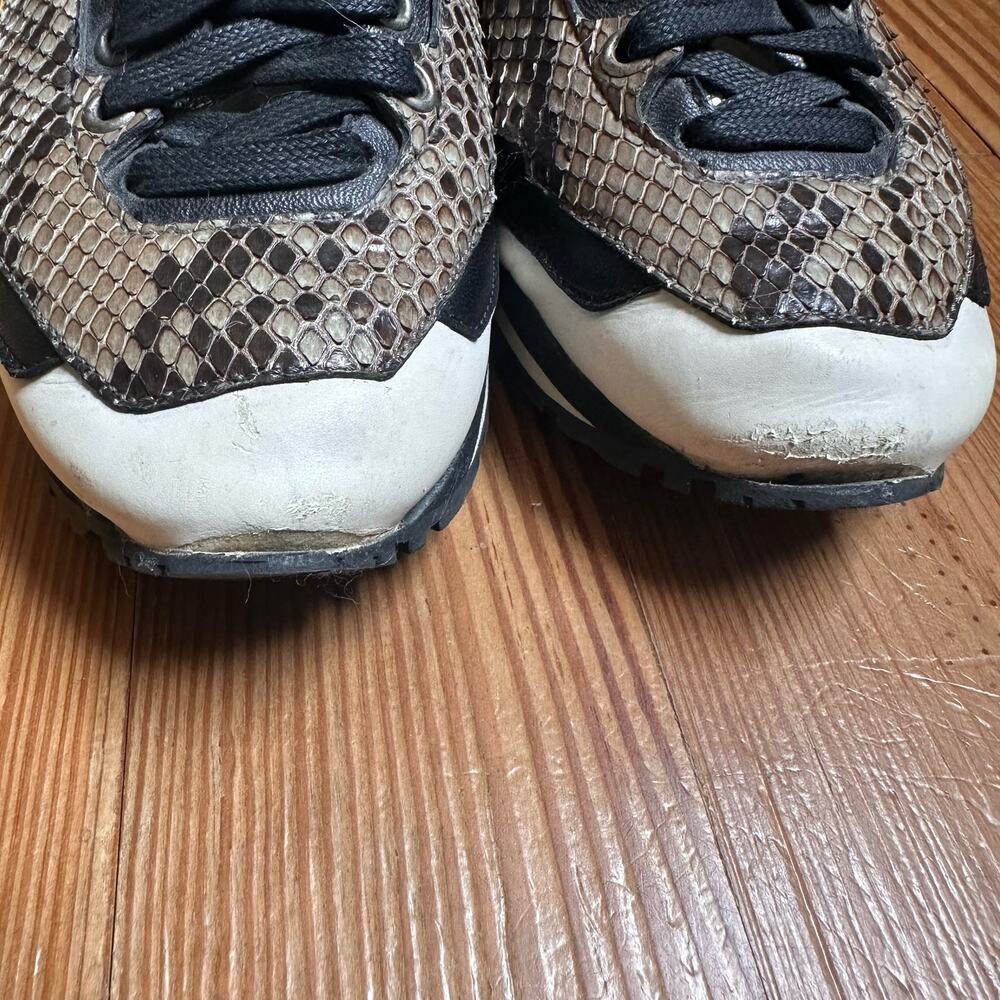Lanvin brown snakeskin white blue accent leather sneakers SIZE‎ 36/5.5, 6 - Picture 7 of 8